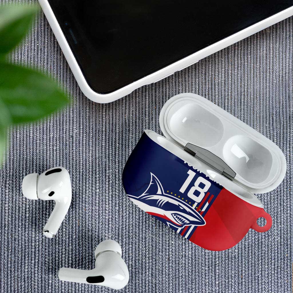 Cape Verde Football Pride Custom AirPods Case Tubaroes Azuis Champion