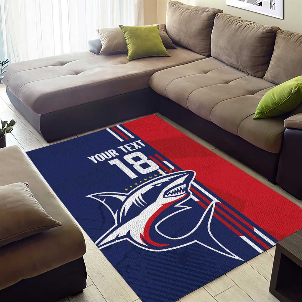 Cape Verde Football Pride Custom Area Rug Tubaroes Azuis Champion - African Pride