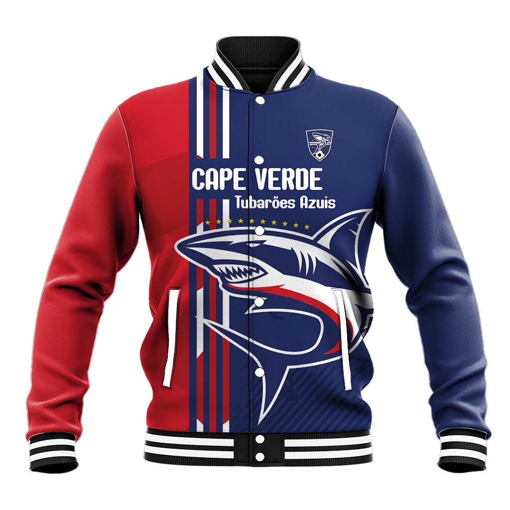 Cape Verde Football Pride Custom Baseball Jacket Tubaroes Azuis Champion - African Pride