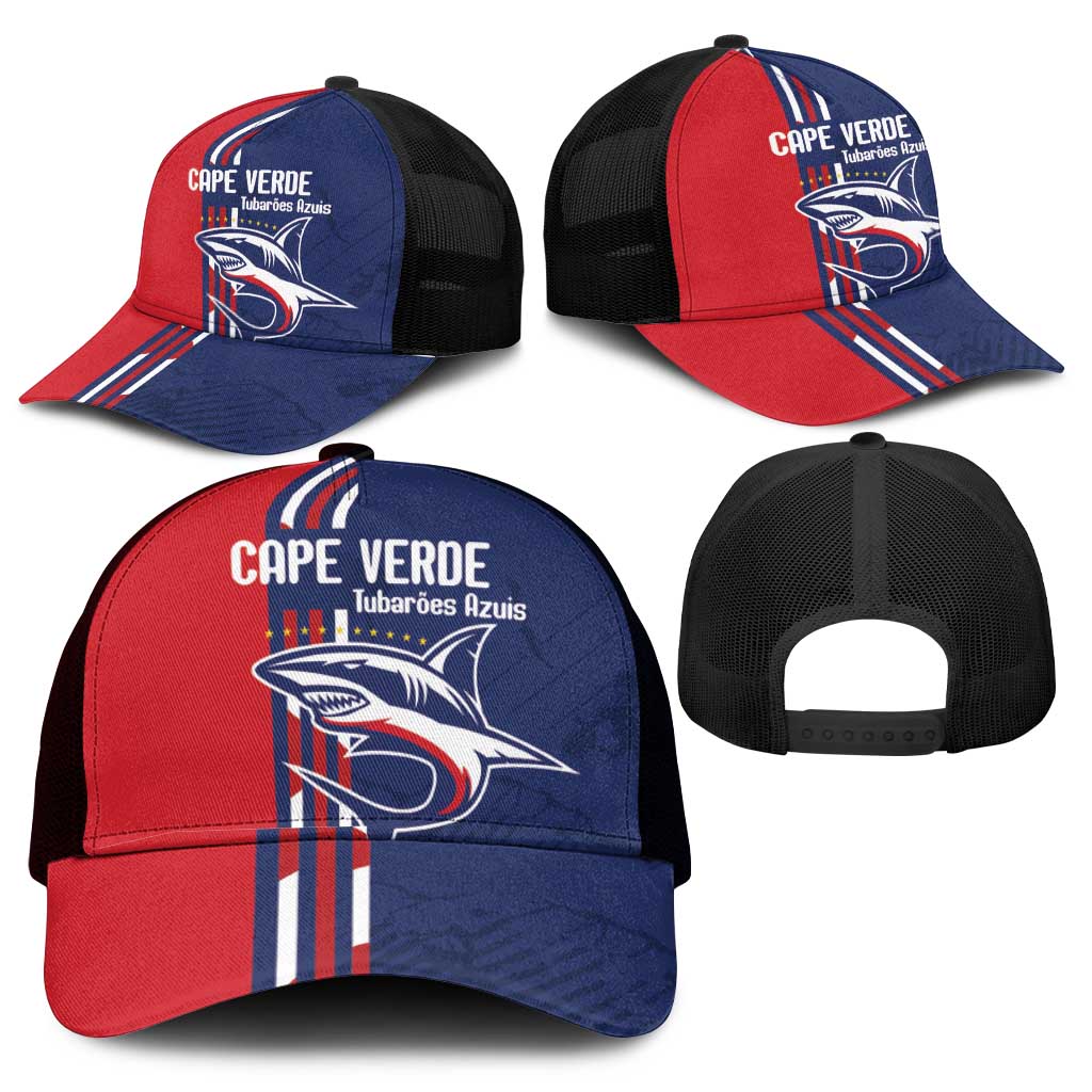 Cape Verde Football Pride Baseball Net Cap Tubaroes Azuis Champion - African Pride