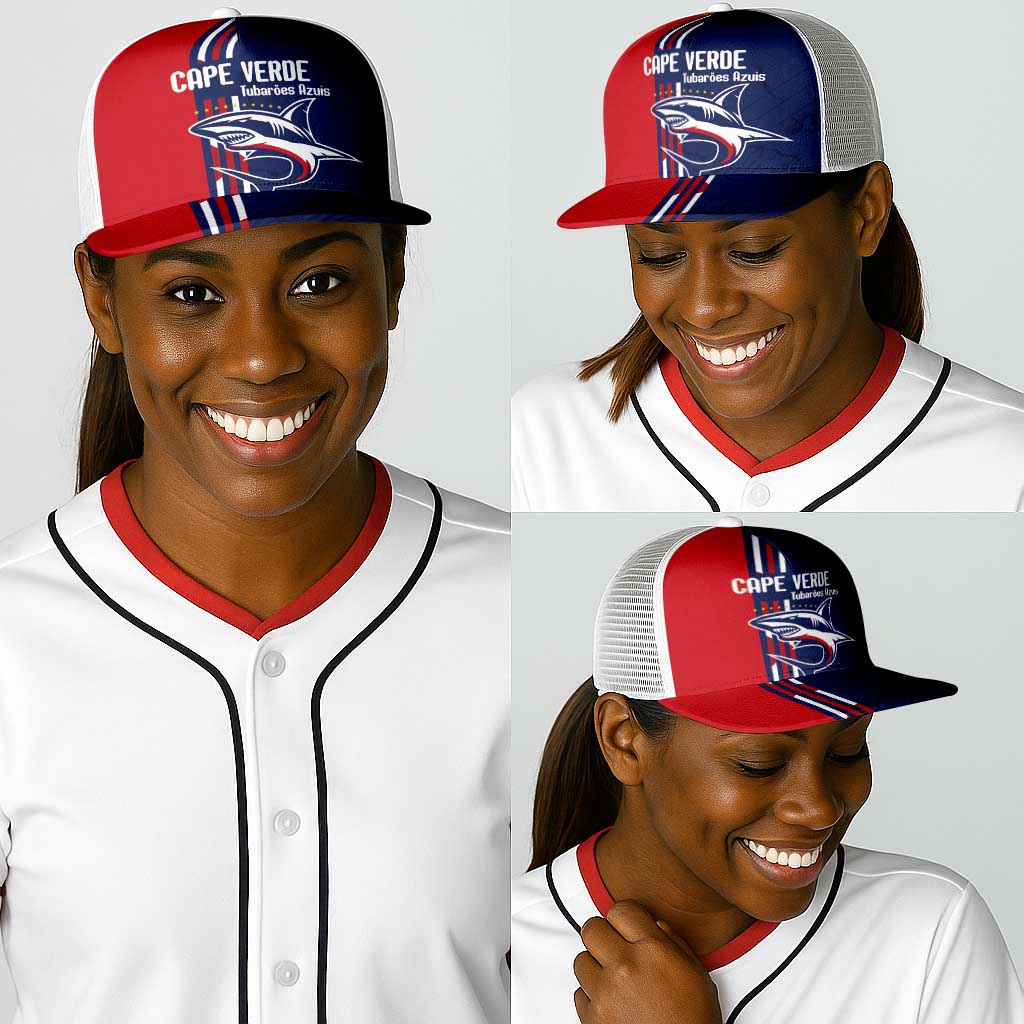 Cape Verde Football Pride Baseball Net Cap Tubaroes Azuis Champion - African Pride