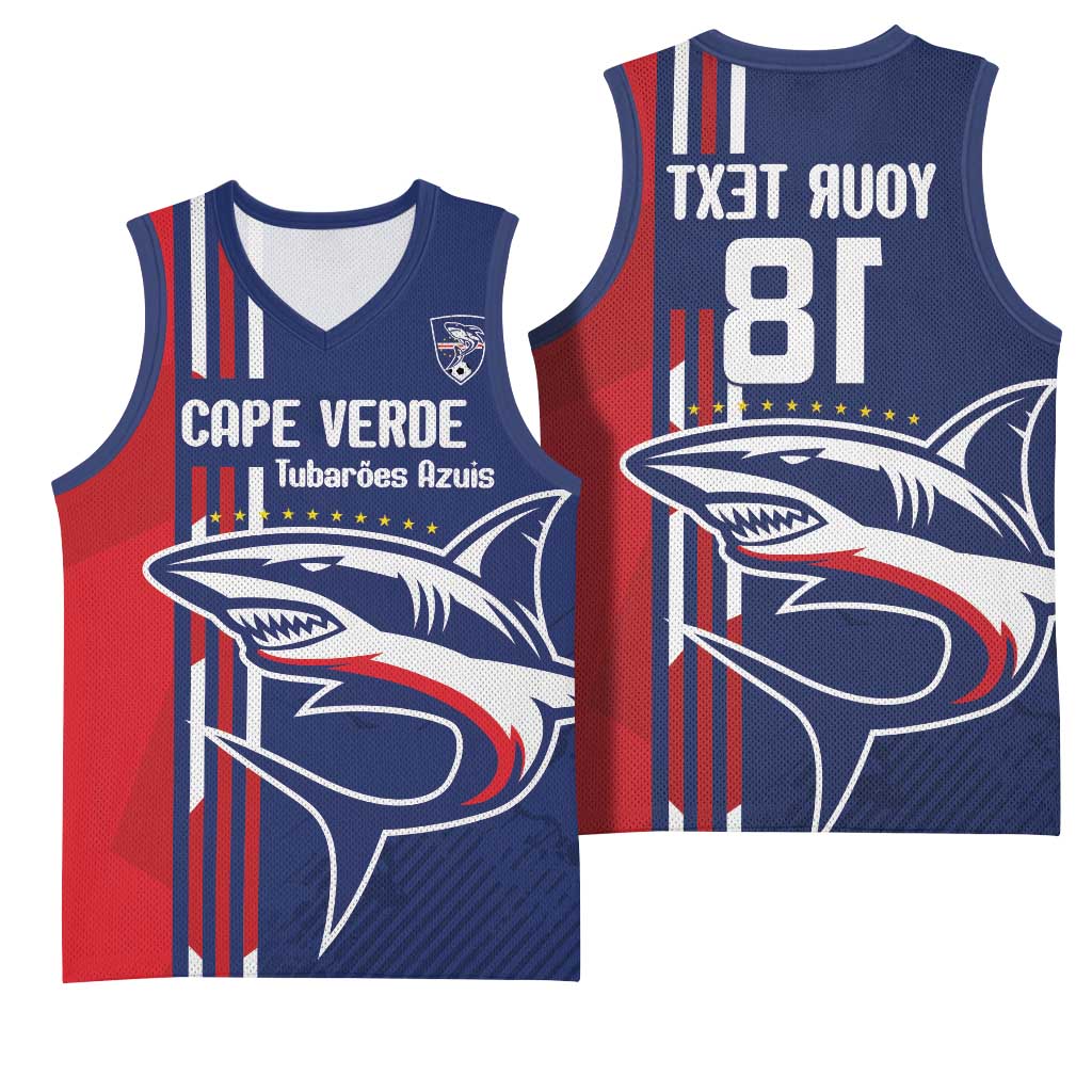 Cape Verde Football Pride Custom Basketball Jersey Tubaroes Azuis Champion - African Pride