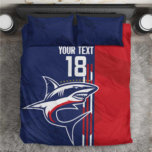 Cape Verde Football Pride Custom Bedding Set Tubaroes Azuis Champion - African Pride