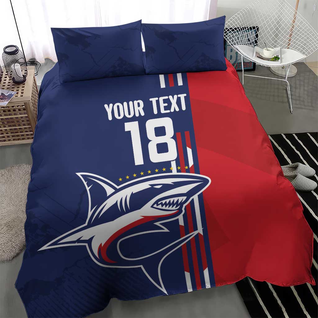 Cape Verde Football Pride Custom Bedding Set Tubaroes Azuis Champion - African Pride