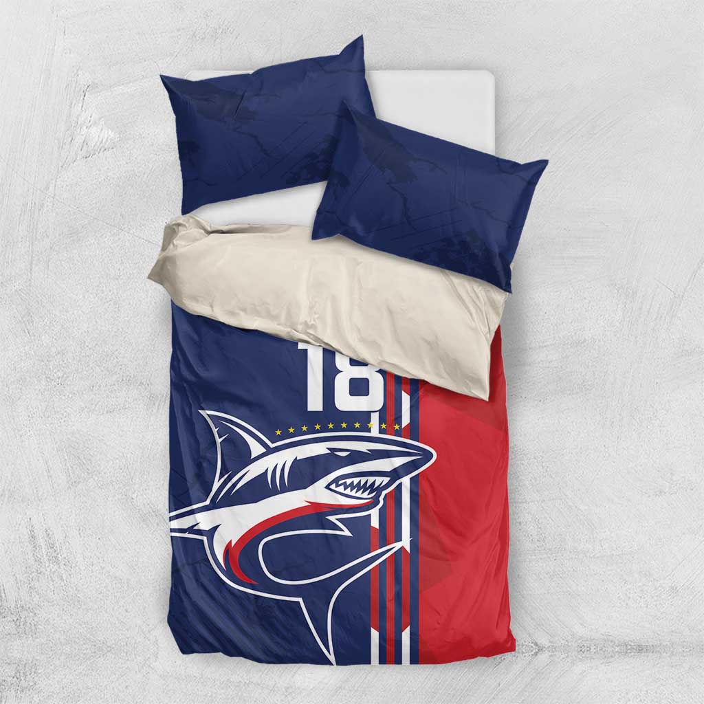 Cape Verde Football Pride Custom Bedding Set Tubaroes Azuis Champion - African Pride