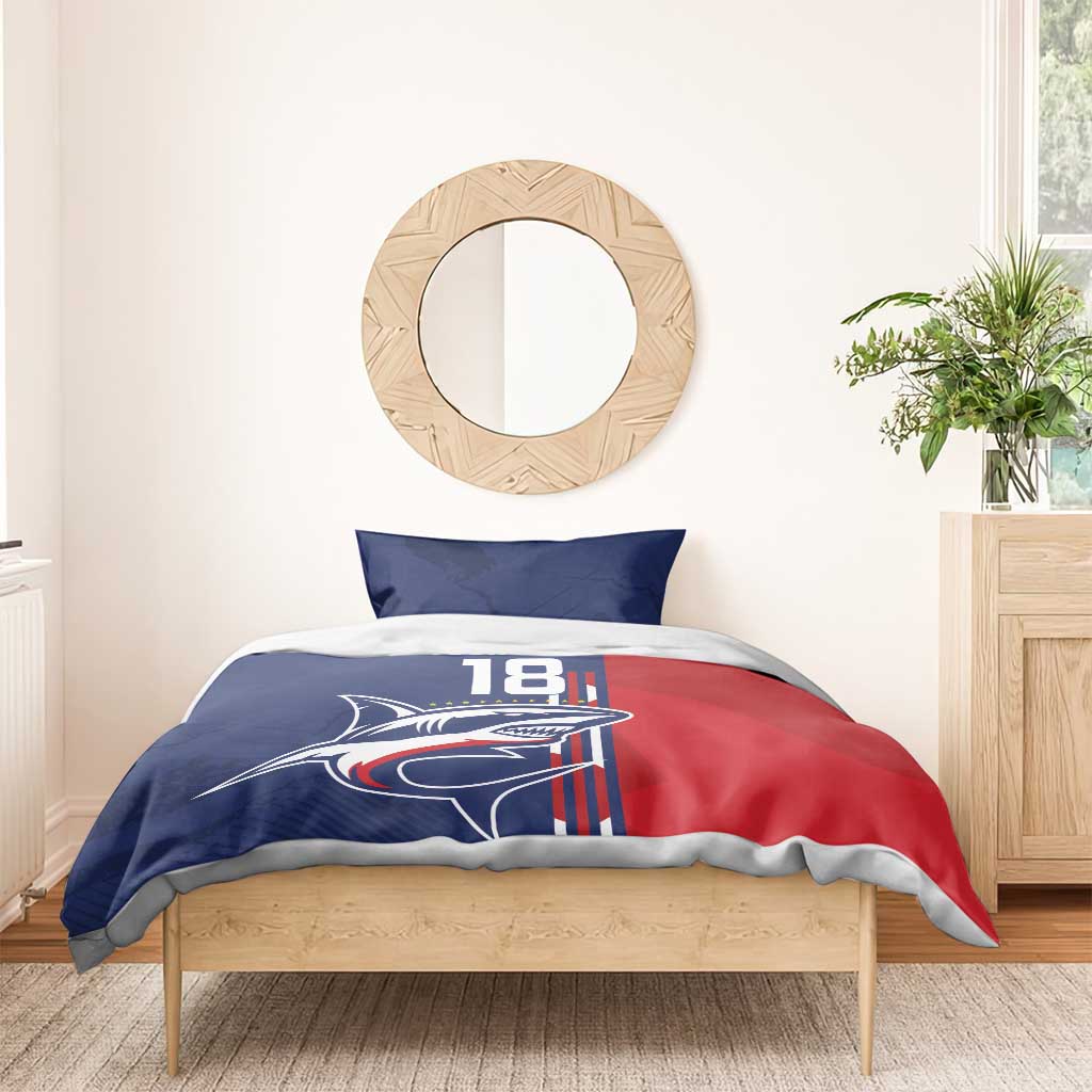 Cape Verde Football Pride Custom Bedding Set Tubaroes Azuis Champion - African Pride