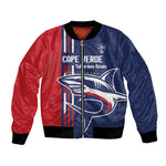 Cape Verde Football Pride Custom Bomber Jacket Tubaroes Azuis Champion - African Pride