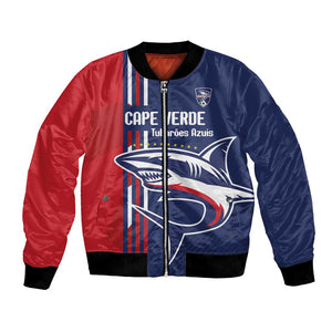 Cape Verde Football Pride Custom Bomber Jacket Tubaroes Azuis Champion - African Pride