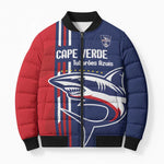 Cape Verde Football Pride Custom Bomber Puffer Jacket Tubaroes Azuis Champion