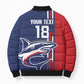Cape Verde Football Pride Custom Bomber Puffer Jacket Tubaroes Azuis Champion