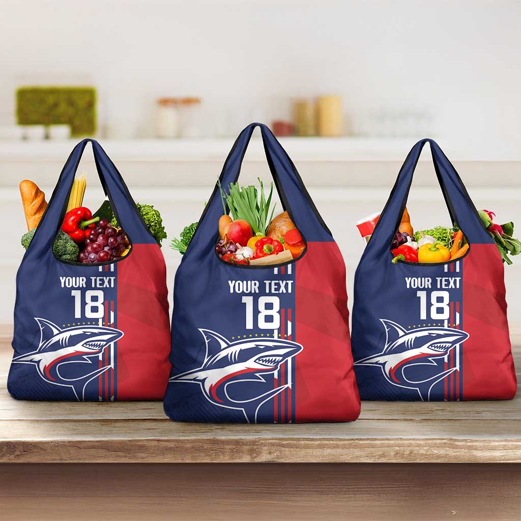Cape Verde Football Pride Custom Grocery Bag Tubaroes Azuis Champion - African Pride