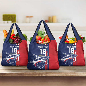 Cape Verde Football Pride Custom Grocery Bag Tubaroes Azuis Champion - African Pride