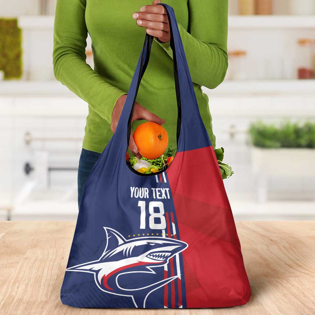 Cape Verde Football Pride Custom Grocery Bag Tubaroes Azuis Champion - African Pride