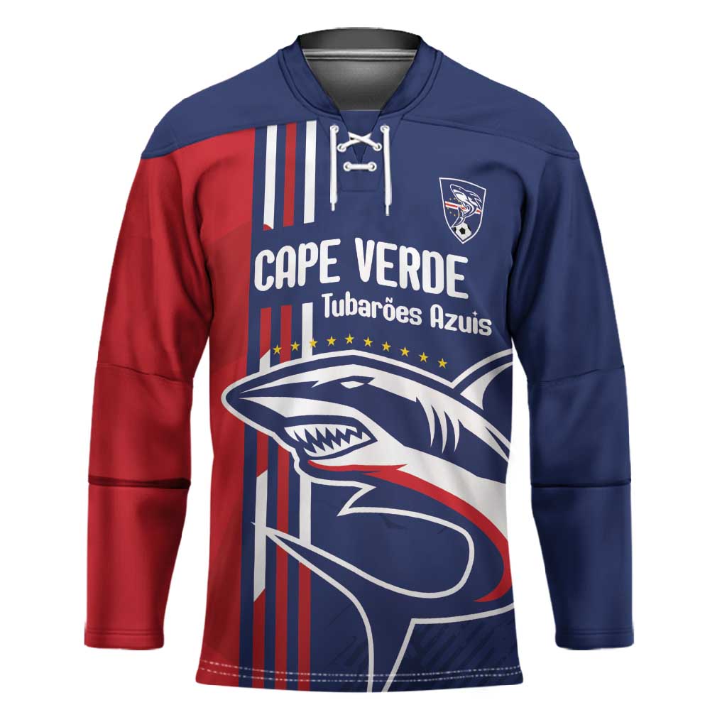 Cape Verde Football Pride Custom Hockey Jersey Tubaroes Azuis Champion