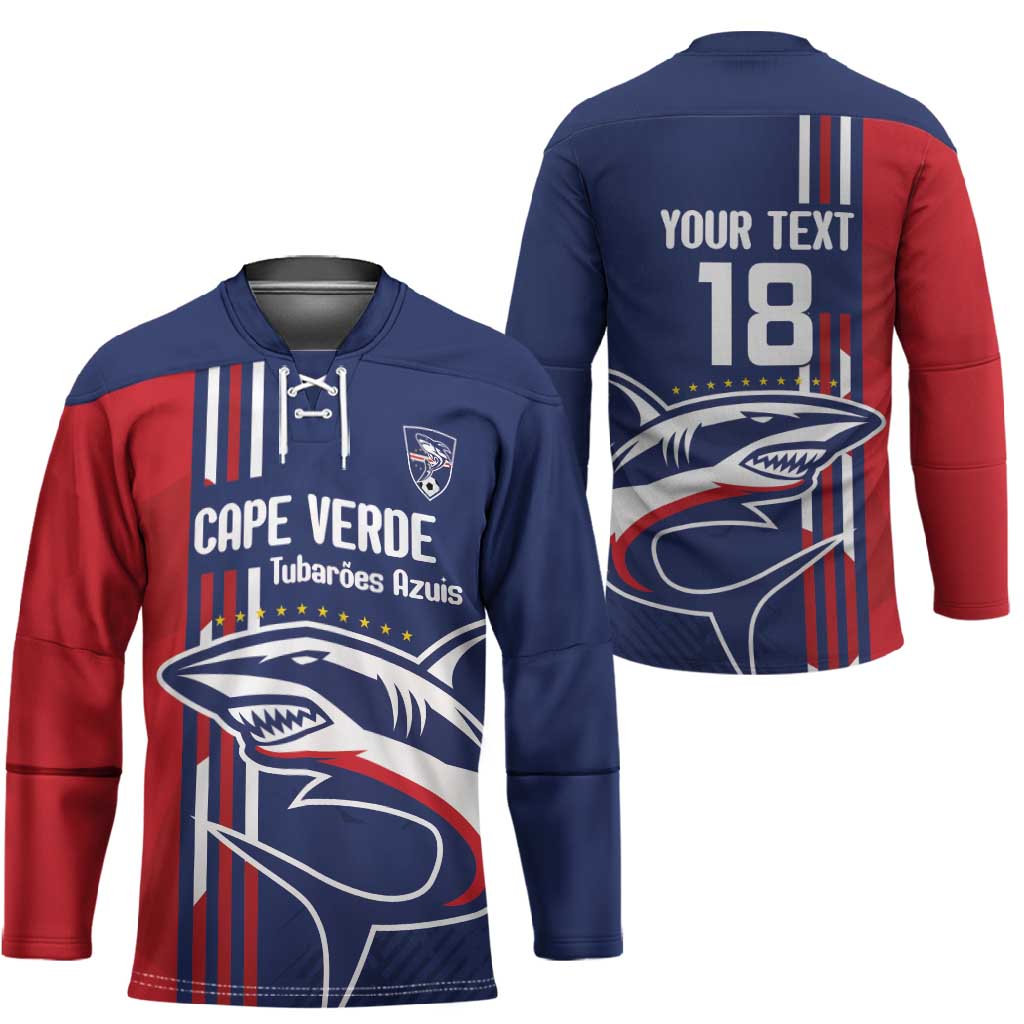 Cape Verde Football Pride Custom Hockey Jersey Tubaroes Azuis Champion