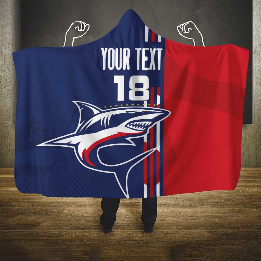 Cape Verde Football Pride Custom Hooded Blanket Tubaroes Azuis Champion - African Pride