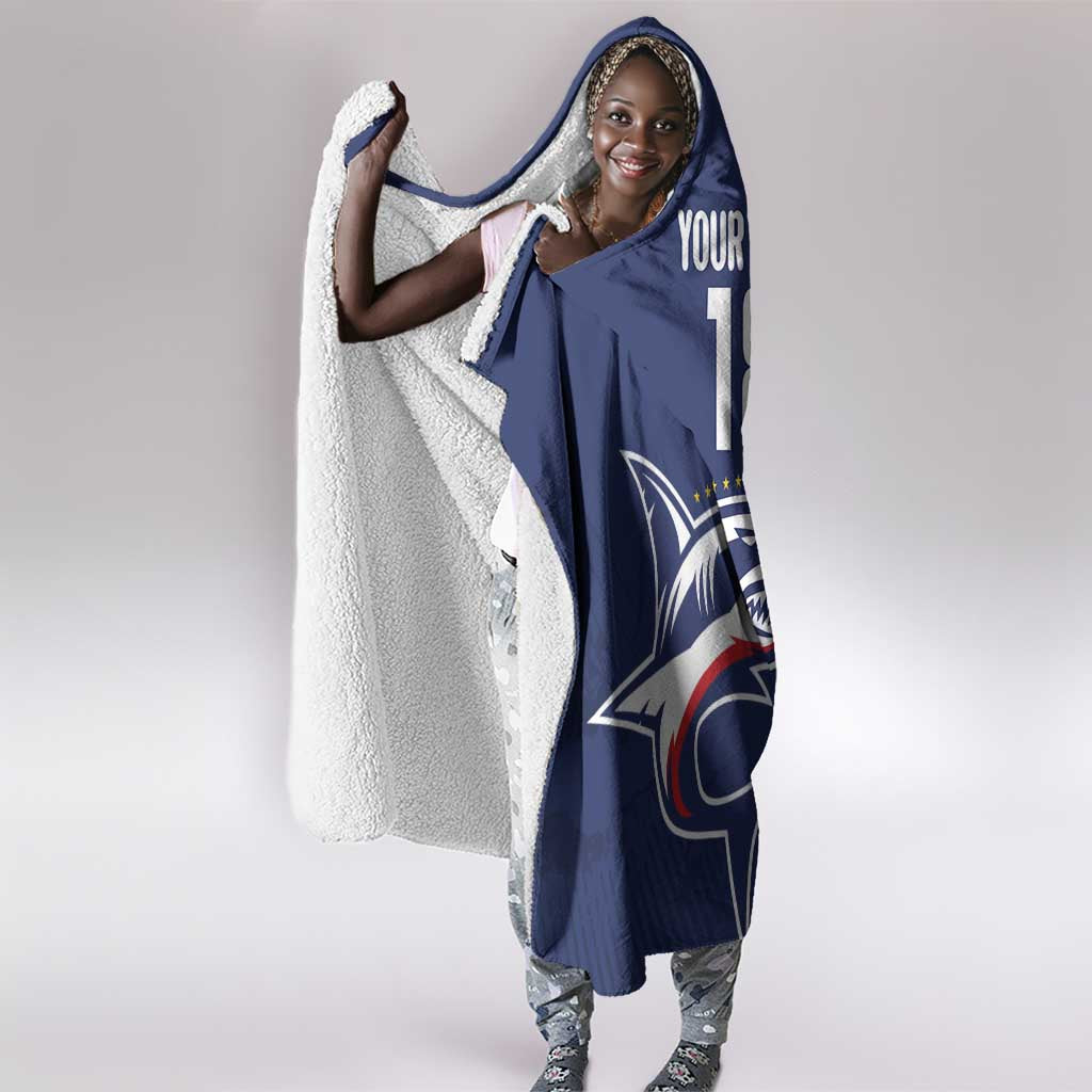 Cape Verde Football Pride Custom Hooded Blanket Tubaroes Azuis Champion - African Pride
