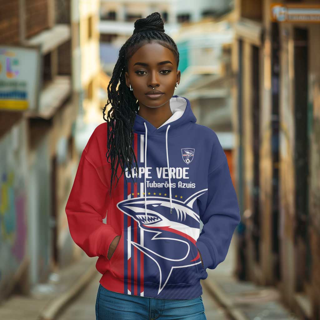 Cape Verde Football Pride Custom Hoodie Tubaroes Azuis Champion - African Pride