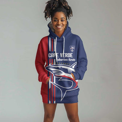 Cape Verde Football Pride Custom Hoodie Dress Tubaroes Azuis Champion - African Pride