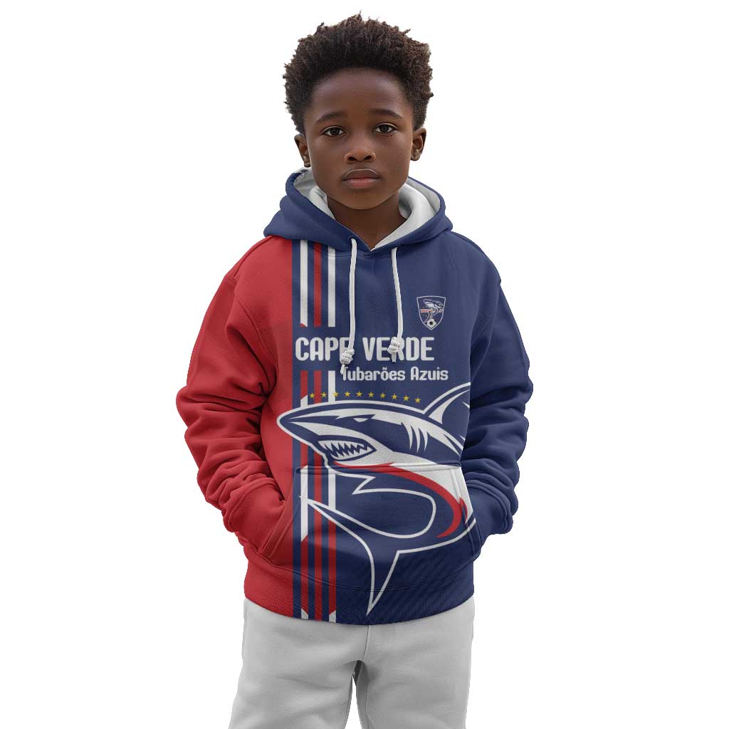 Cape Verde Football Pride Custom Kid Hoodie Tubaroes Azuis Champion - African Pride