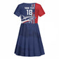 Cape Verde Football Pride Custom Kid Short Sleeve Dress Tubaroes Azuis Champion - African Pride