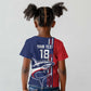 Cape Verde Football Pride Custom Kid T shirt Tubaroes Azuis Champion - African Pride