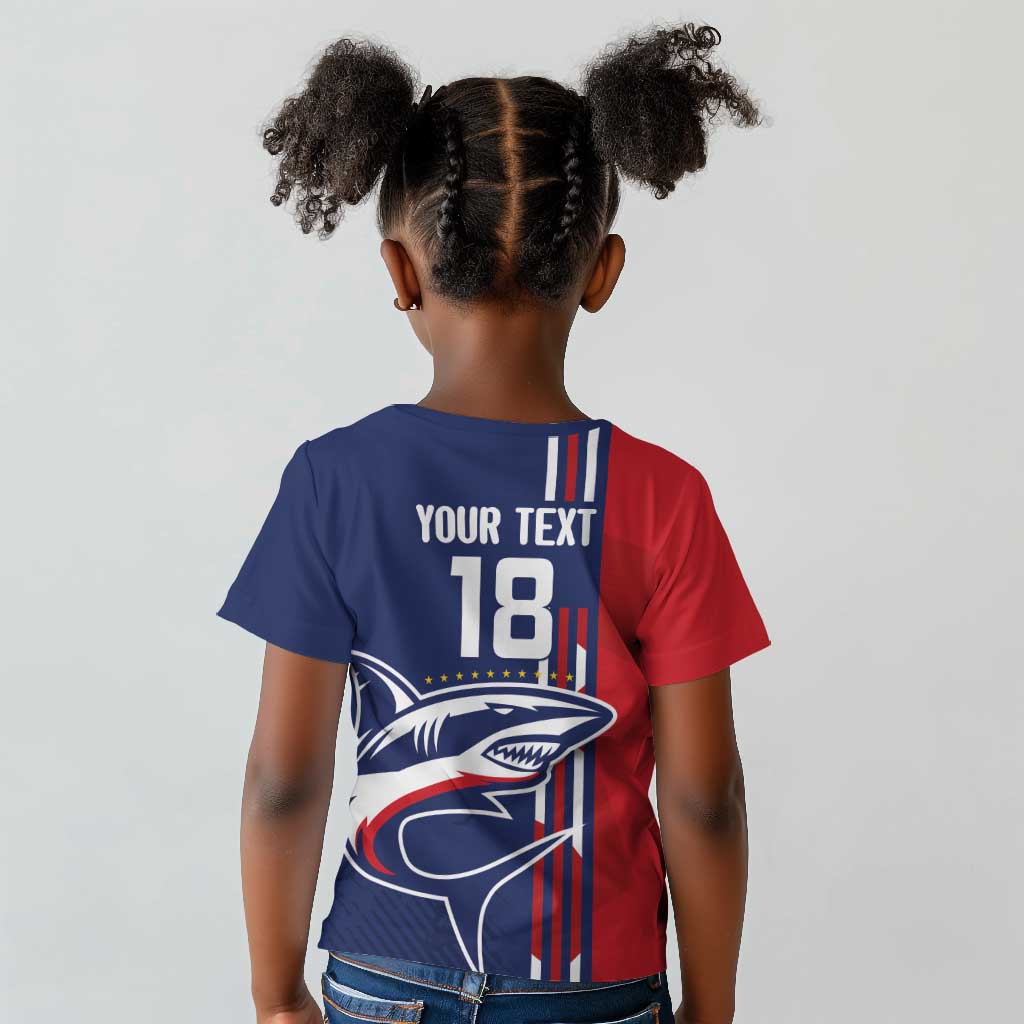 Cape Verde Football Pride Custom Kid T shirt Tubaroes Azuis Champion - African Pride