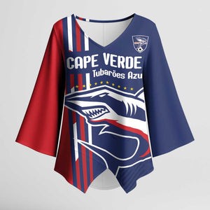 Cape Verde Football Pride Custom Kimono Sleeve Blouse Tubaroes Azuis Champion