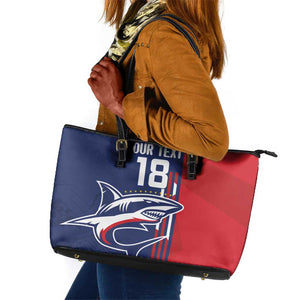Cape Verde Football Pride Custom Leather Tote Bag Tubaroes Azuis Champion - African Pride