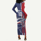 Cape Verde Football Pride Custom Long Sleeve Bodycon Dress Tubaroes Azuis Champion - African Pride