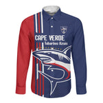 Cape Verde Football Pride Custom Long Sleeve Button Shirt Tubaroes Azuis Champion - African Pride