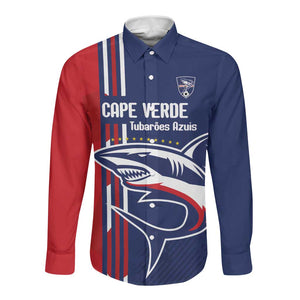 Cape Verde Football Pride Custom Long Sleeve Button Shirt Tubaroes Azuis Champion - African Pride