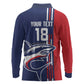 Cape Verde Football Pride Custom Long Sleeve Polo Shirt Tubaroes Azuis Champion - African Pride