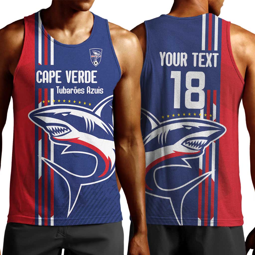 Cape Verde Football Pride Custom Men Tank Top Tubaroes Azuis Champion - African Pride