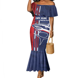 Cape Verde Football Pride Custom Mermaid Dress Tubaroes Azuis Champion - African Pride