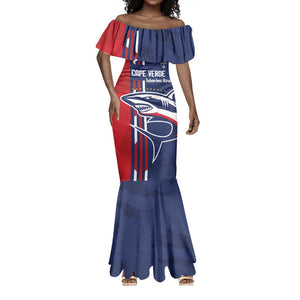 Cape Verde Football Pride Custom Mermaid Dress Tubaroes Azuis Champion - African Pride