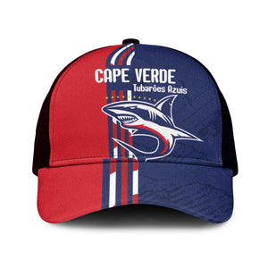 Cape Verde Football Pride Mesh Trucker Cap Tubaroes Azuis Champion - African Pride