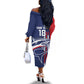 Cape Verde Football Pride Custom Off The Shoulder Long Sleeve Dress Tubaroes Azuis Champion - African Pride