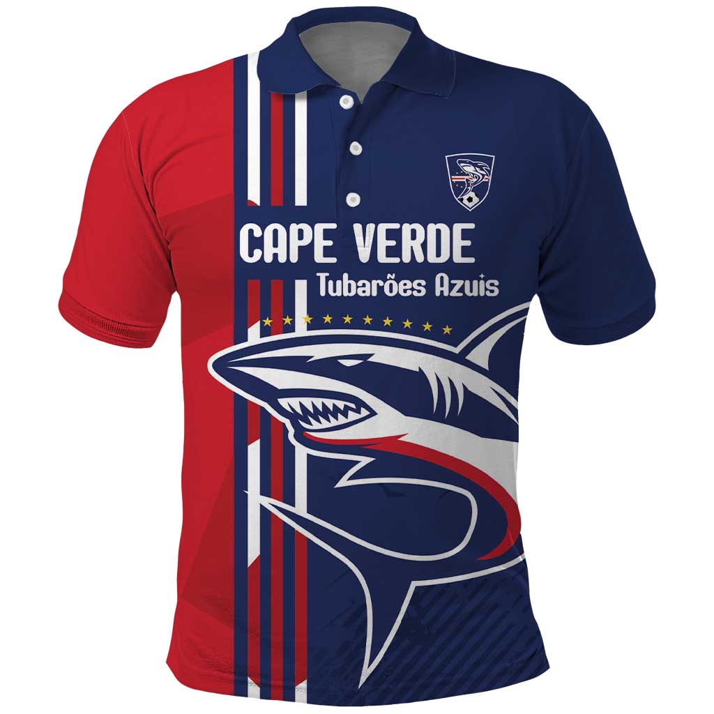 Cape Verde Football Pride Custom Polo Shirt Tubaroes Azuis Champion - African Pride