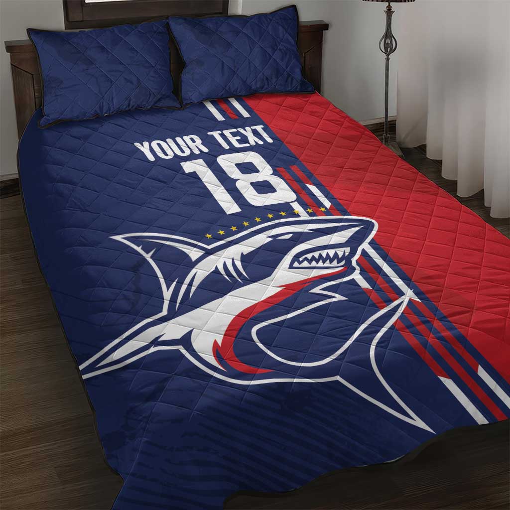Cape Verde Football Pride Custom Quilt Bed Set Tubaroes Azuis Champion - African Pride