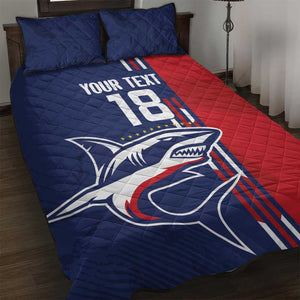 Cape Verde Football Pride Custom Quilt Bed Set Tubaroes Azuis Champion - African Pride