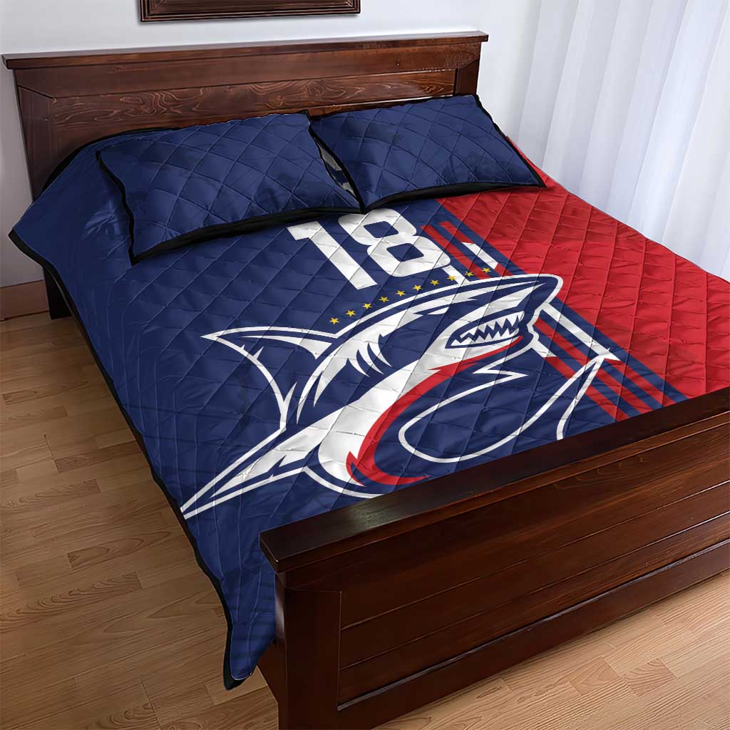 Cape Verde Football Pride Custom Quilt Bed Set Tubaroes Azuis Champion - African Pride