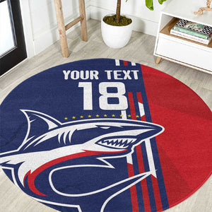 Cape Verde Football Pride Custom Round Carpet Tubaroes Azuis Champion - African Pride