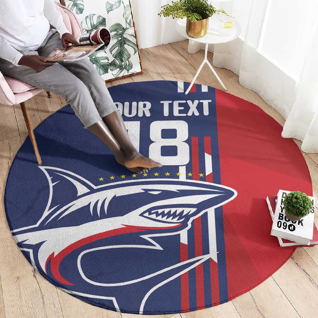 Cape Verde Football Pride Custom Round Carpet Tubaroes Azuis Champion - African Pride