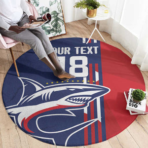 Cape Verde Football Pride Custom Round Carpet Tubaroes Azuis Champion - African Pride