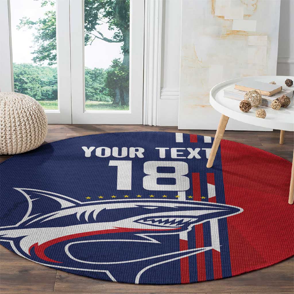 Cape Verde Football Pride Custom Round Carpet Tubaroes Azuis Champion - African Pride