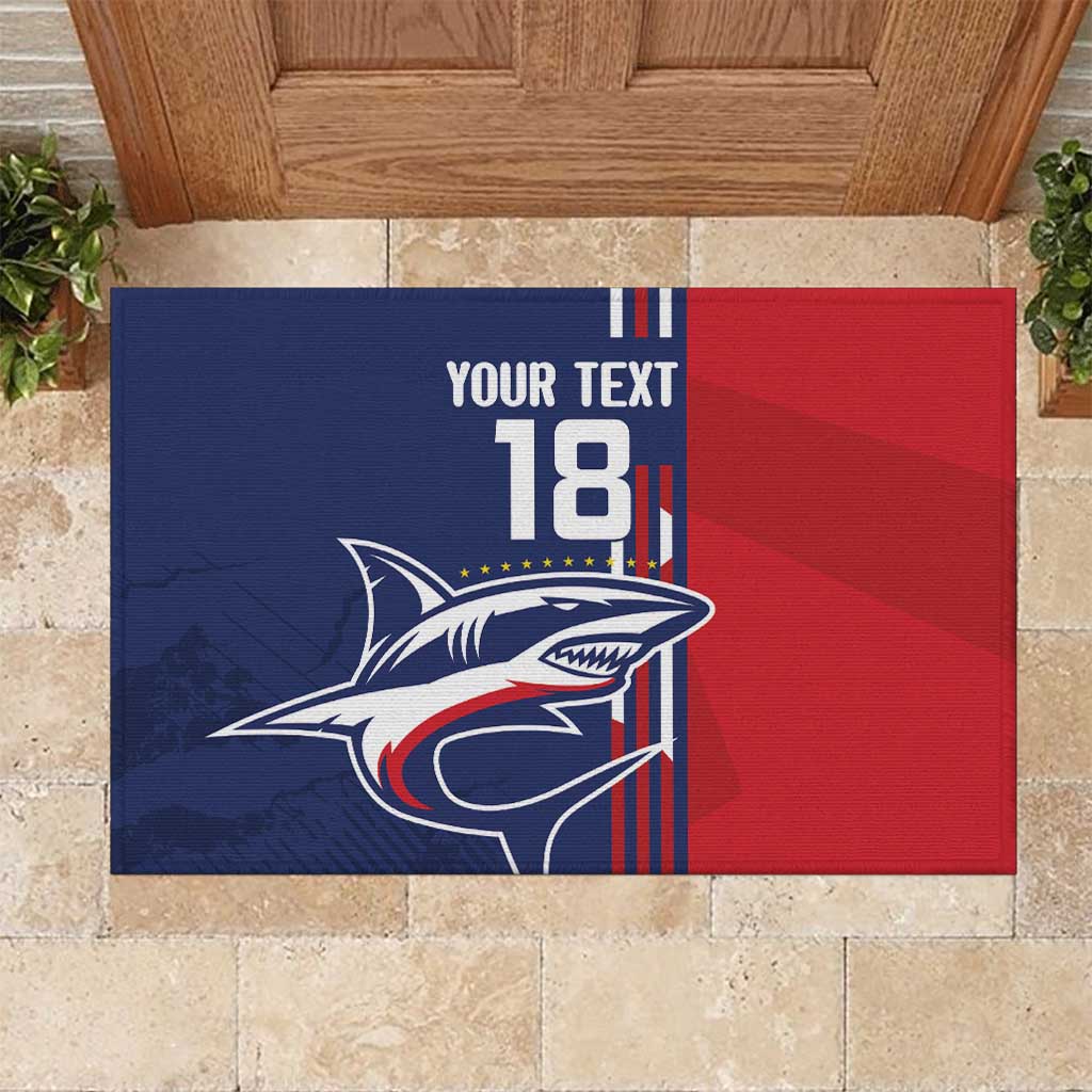 Cape Verde Football Pride Custom Rubber Doormat Tubaroes Azuis Champion - African Pride