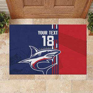 Cape Verde Football Pride Custom Rubber Doormat Tubaroes Azuis Champion - African Pride