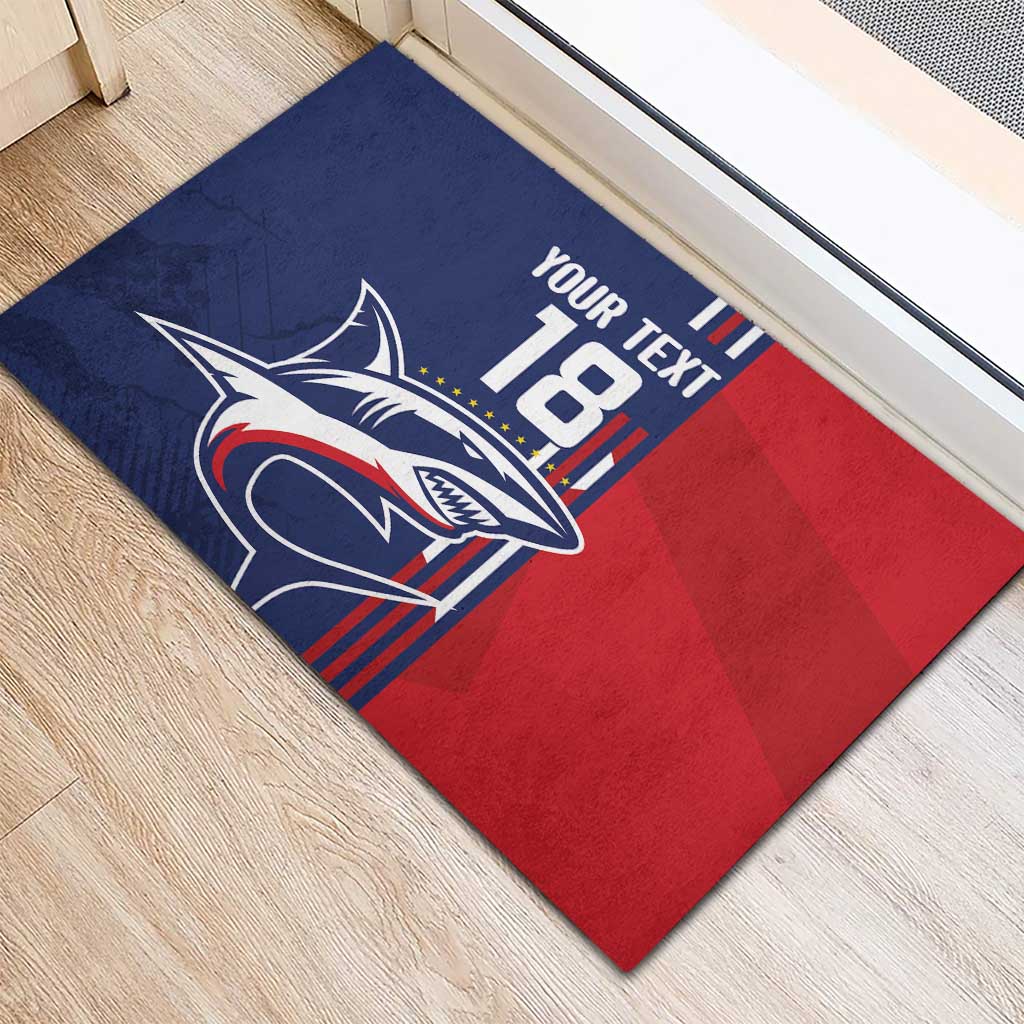 Cape Verde Football Pride Custom Rubber Doormat Tubaroes Azuis Champion - African Pride