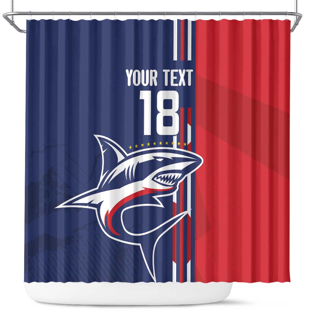 Cape Verde Football Pride Custom Shower Curtain Tubaroes Azuis Champion - African Pride
